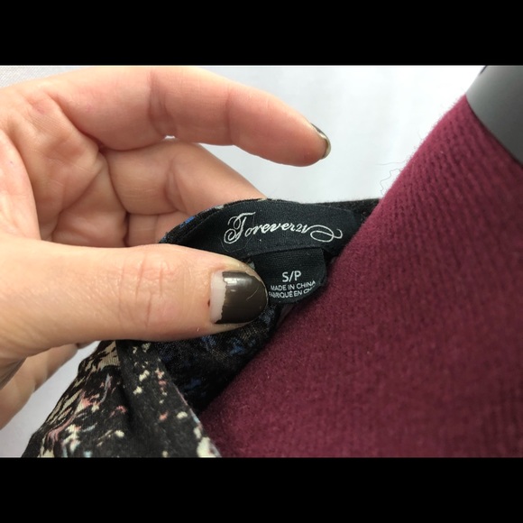 Forever 21 ruched paint splatter print black dress - Picture 7 of 7